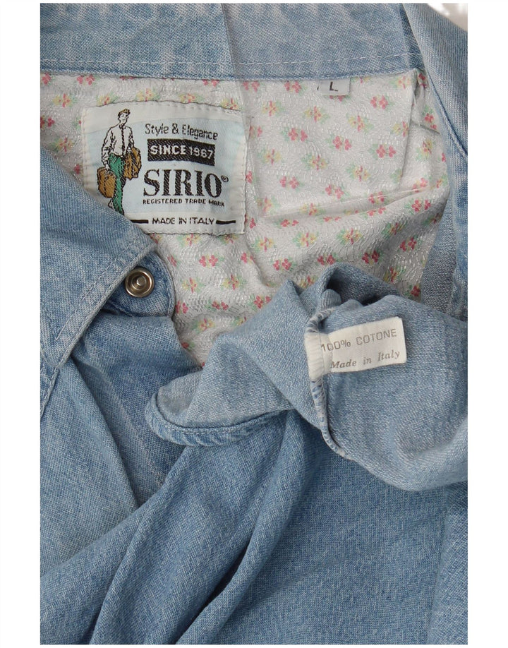 Sirio Mens Denim Shirt Large Blue Cotton
