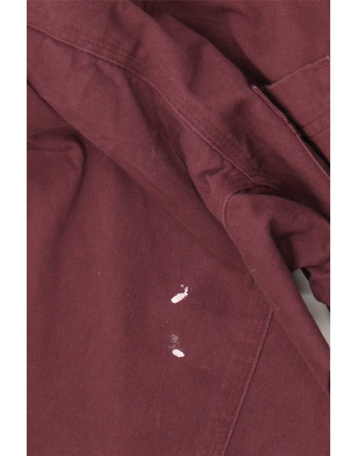 Wrangler Mens Shirt Large Burgundy Cotton