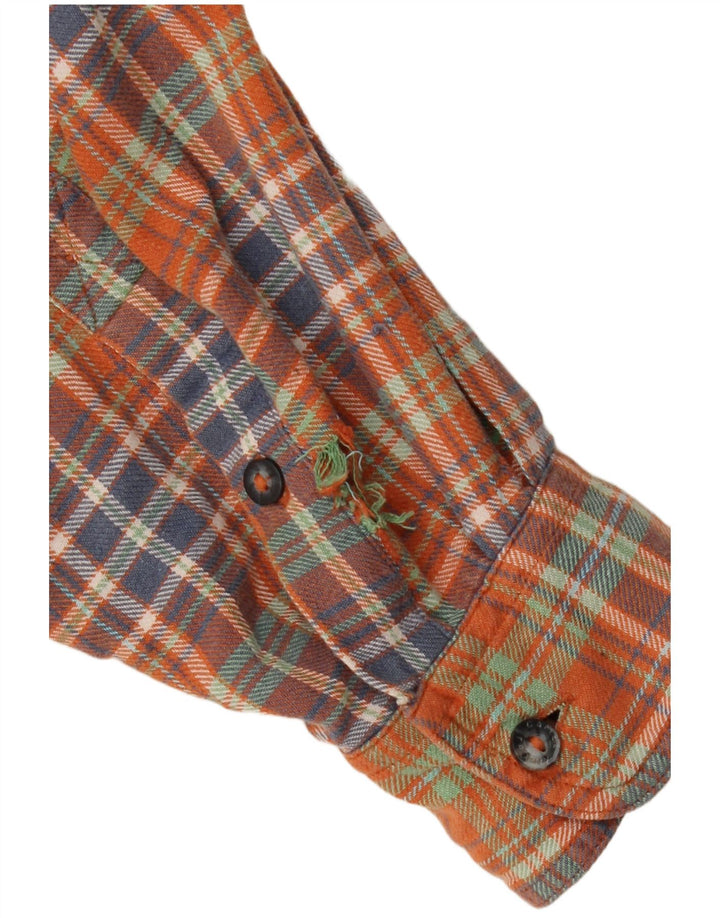 Camel Active Mens Flannel Shirt Medium Orange Check