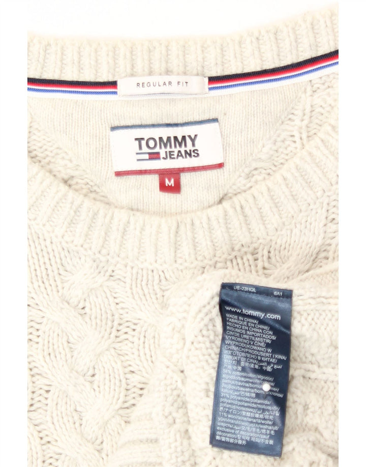 Tommy Hilfiger Mens Regular Fit Crew Neck Jumper Sweater Medium White