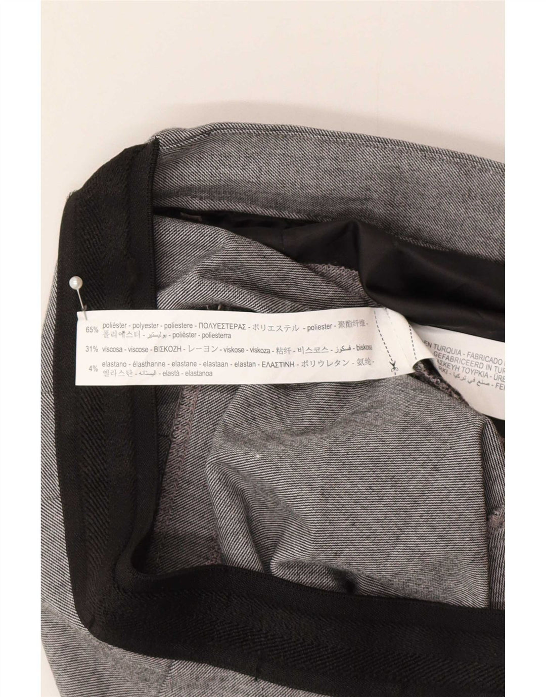 Zara Womens Tapered Chino Trousers Medium W30 L28 Grey Check Polyester