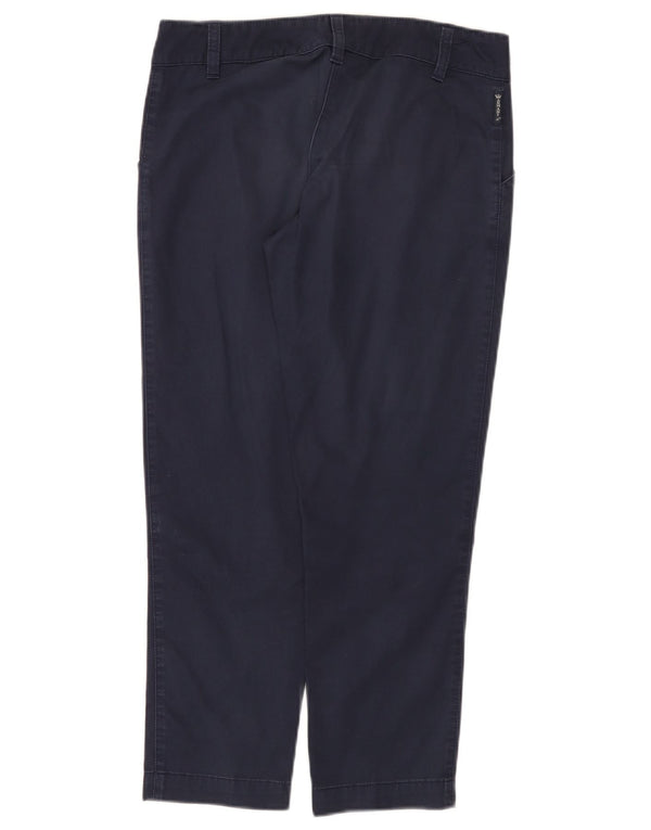 Armani Womens Straight Casual Trousers W27 L25 Navy Blue Cotton