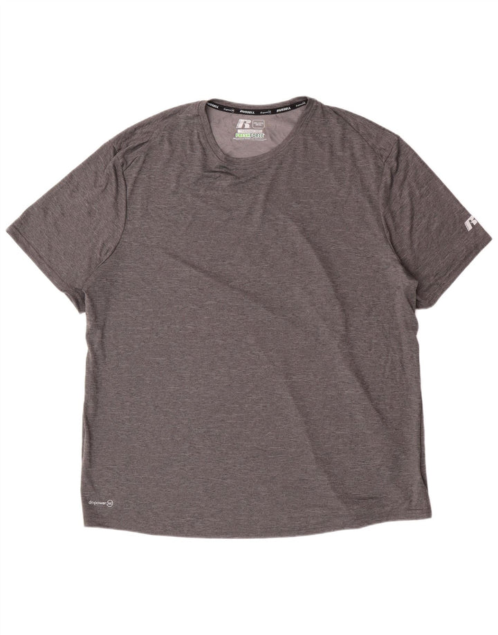 Russell Athletic Mens T-Shirt Top 2XL Grey Polyester Sports