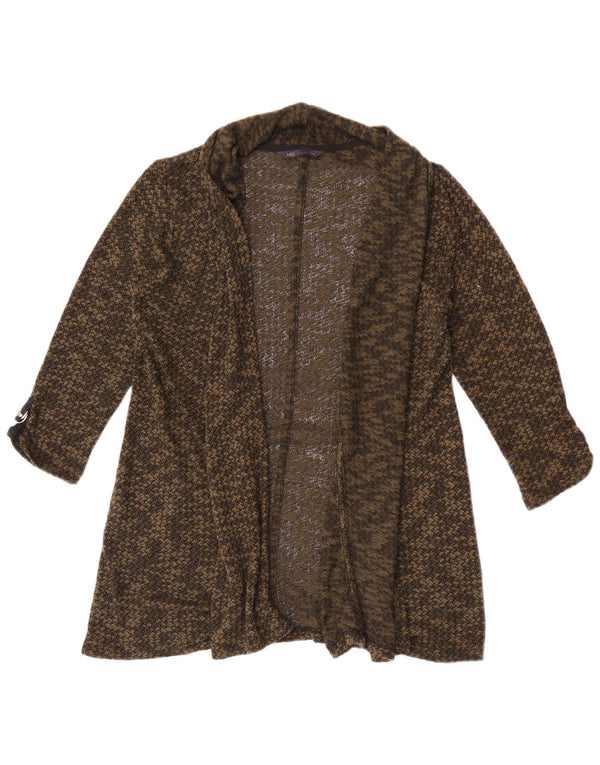 Marks & Spencer Womens 3/4 Sleeve Cardigan Sweater UK 12 Medium Khaki