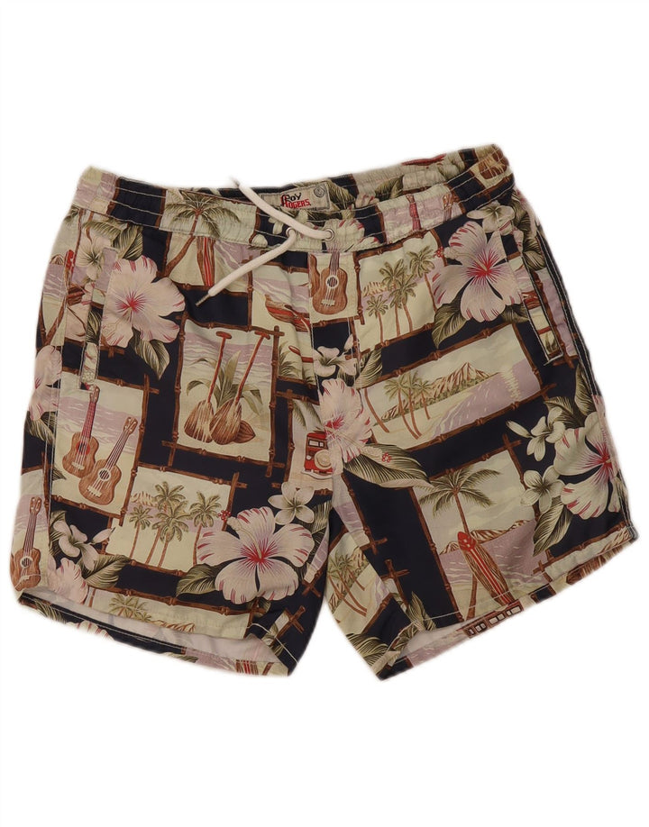Roy Rogers Mens Hawaiian Swimming Shorts Medium Multicoloured Patchwork