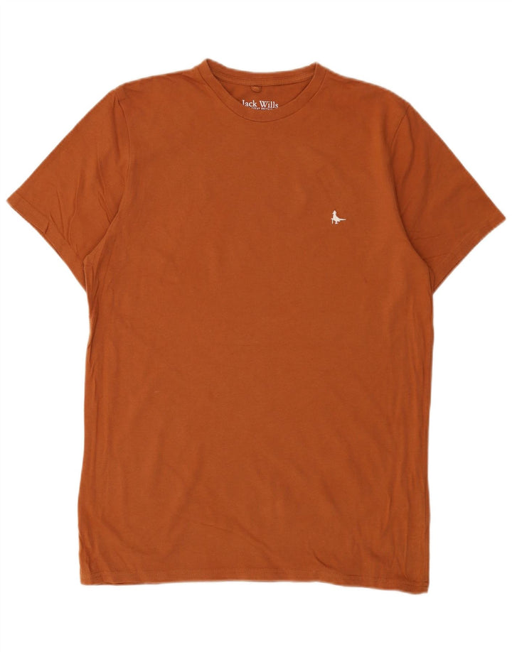 JACK WILLS Mens Classic Fit T-Shirt Top Medium Brown Cotton