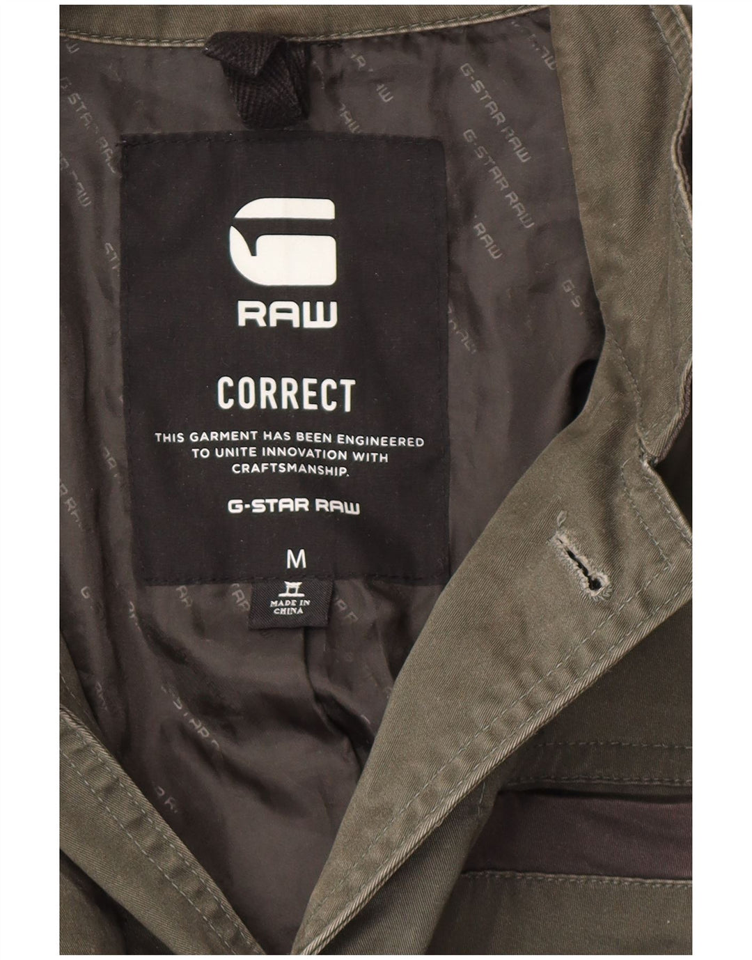 G-Star Mens Utility Jacket UK 38 Medium Khaki