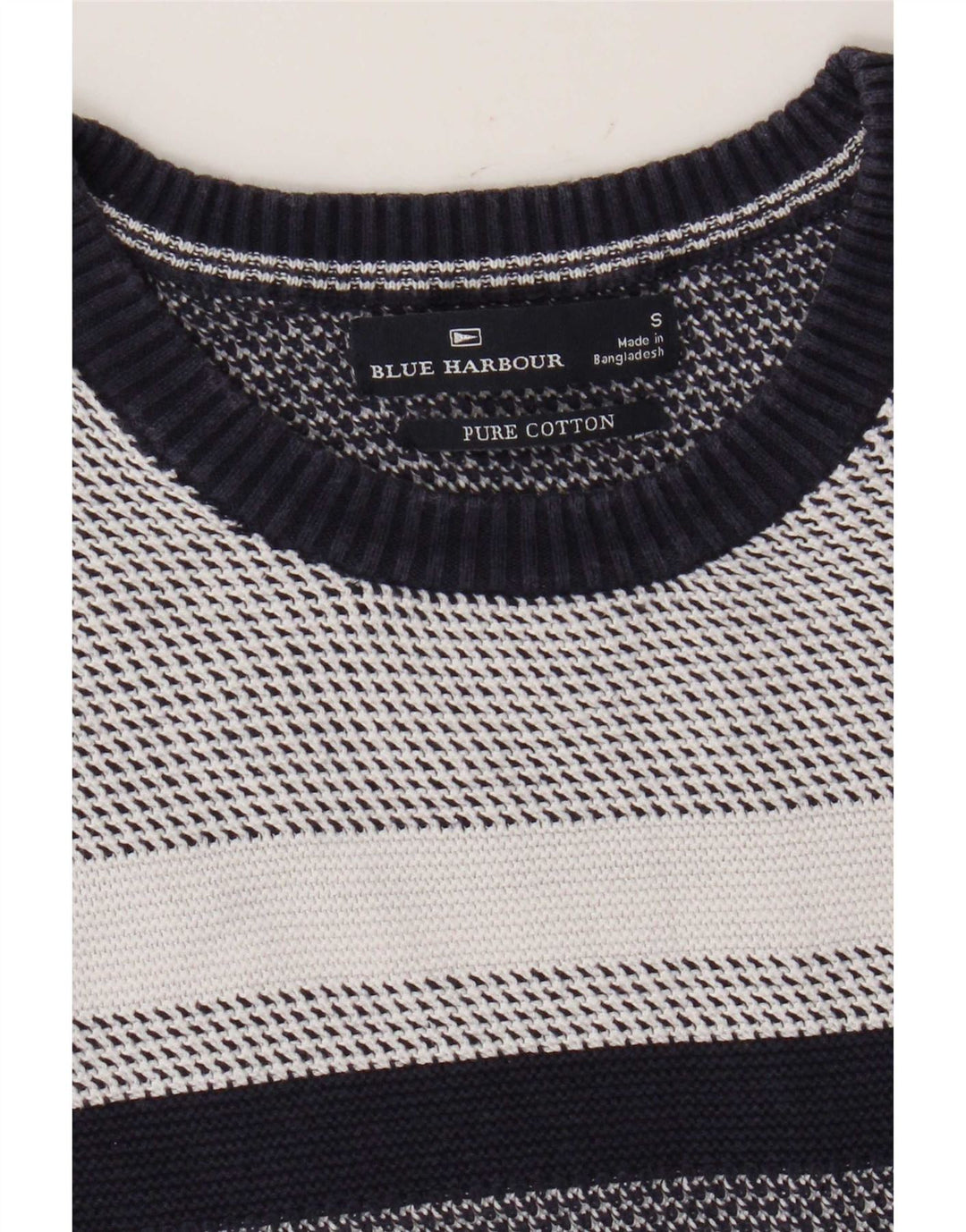 Marks & Spencer Mens Blue Harbour Crew Neck Jumper Sweater Small Navy Blue