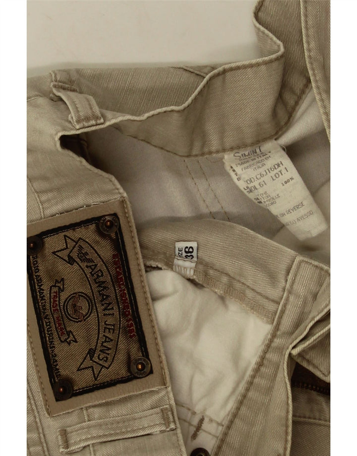 Armani Mens Straight Jeans W36 L28 Beige Cotton