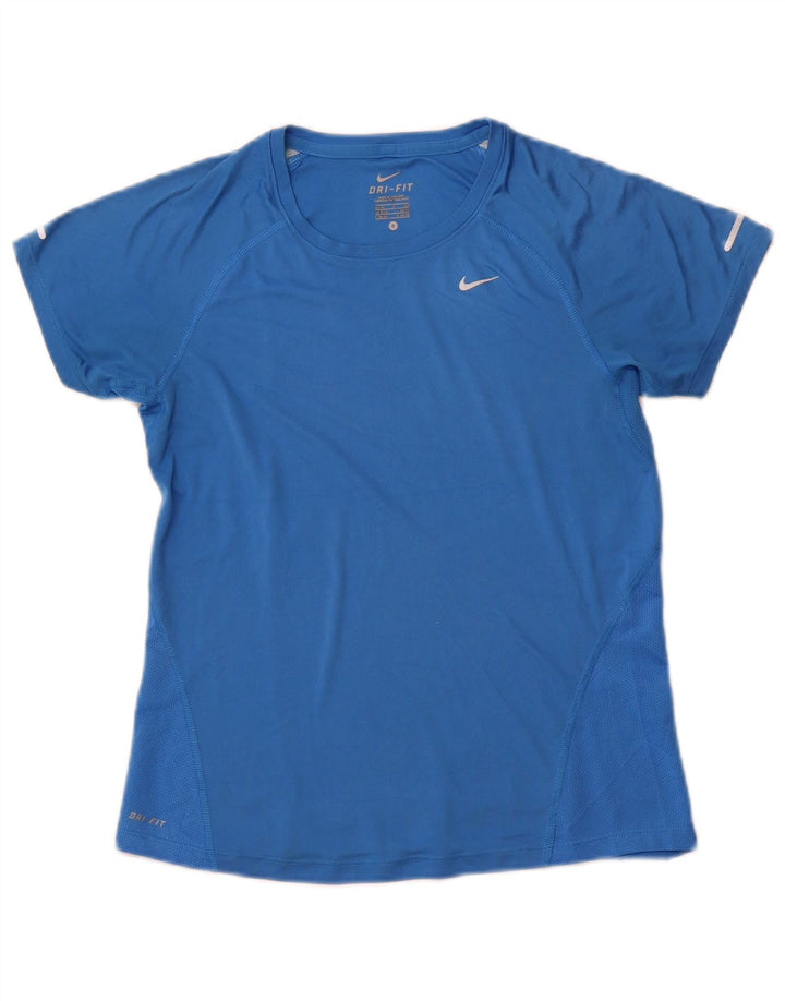 NIKE Womens Dri Fit T-Shirt Top UK 8/10 Small Blue Polyester Sports