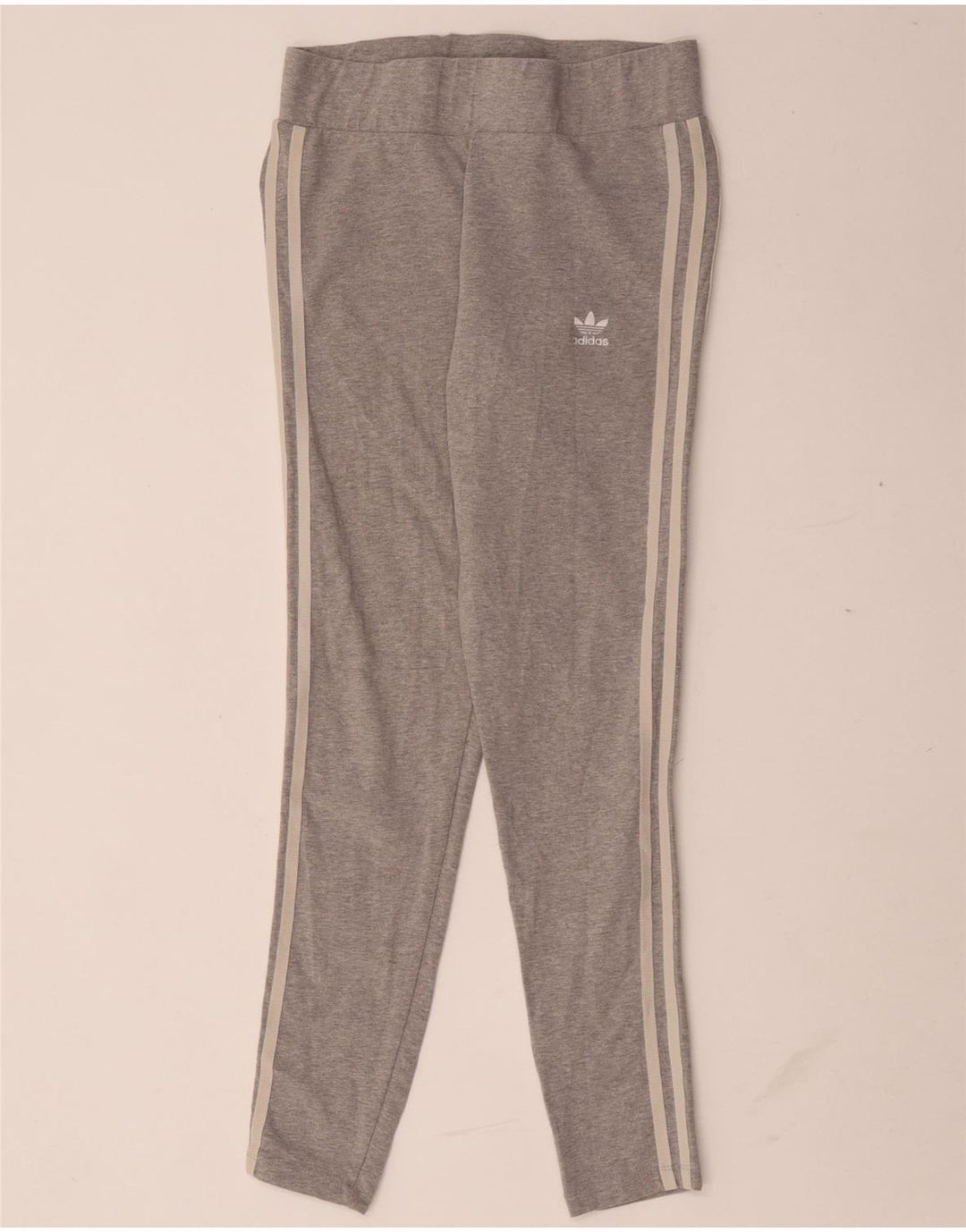 Adidas Womens Leggings UK 12 Medium Grey Flecked Cotton