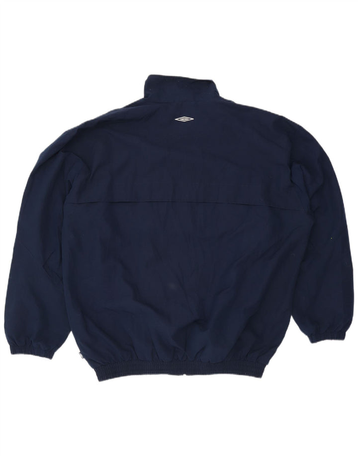 Umbro Mens Tracksuit Top Jacket Large Navy Blue Polyester