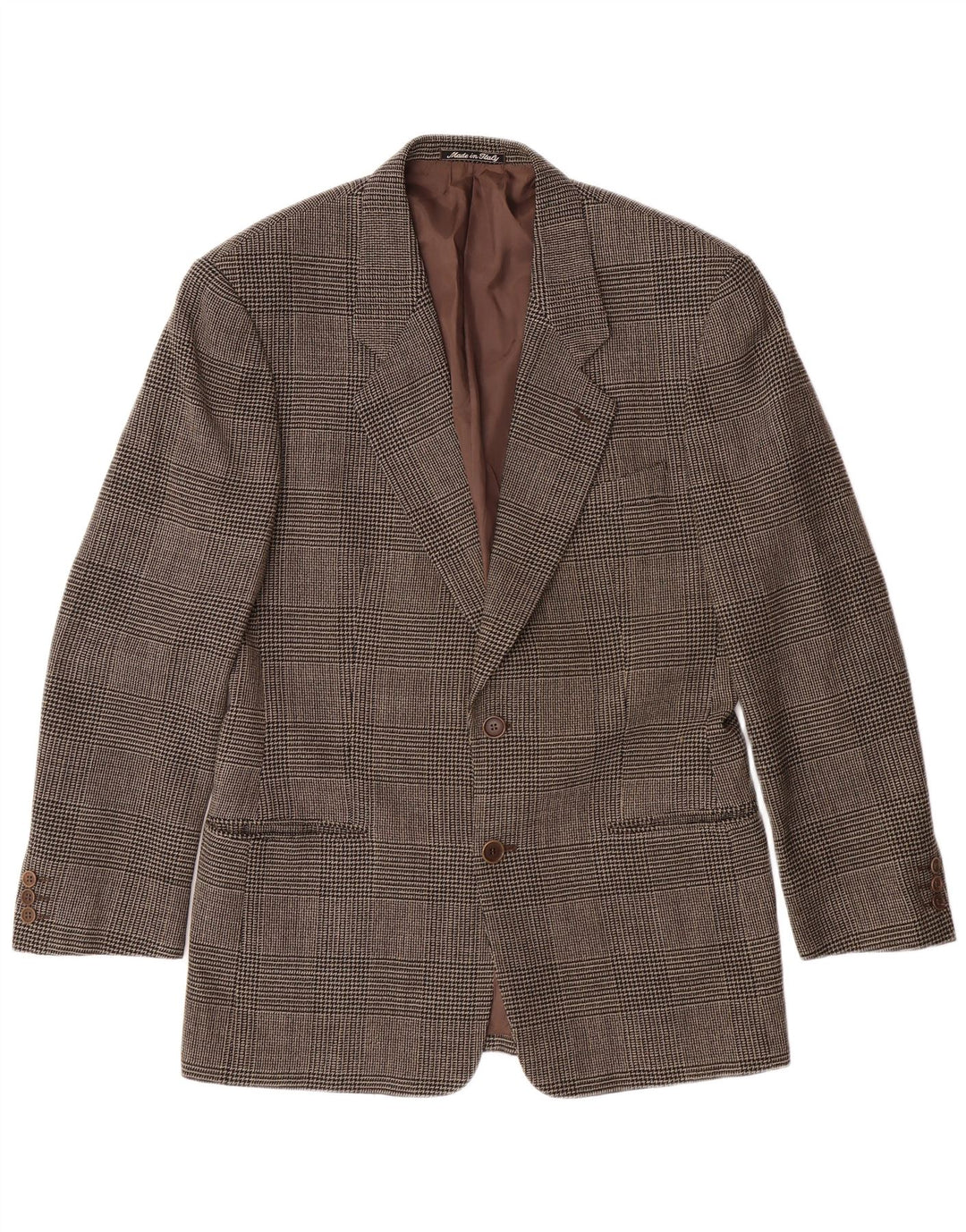 GIORGIO ARMANI Mens 2 Button Blazer Jacket IT 48 Medium Brown Check