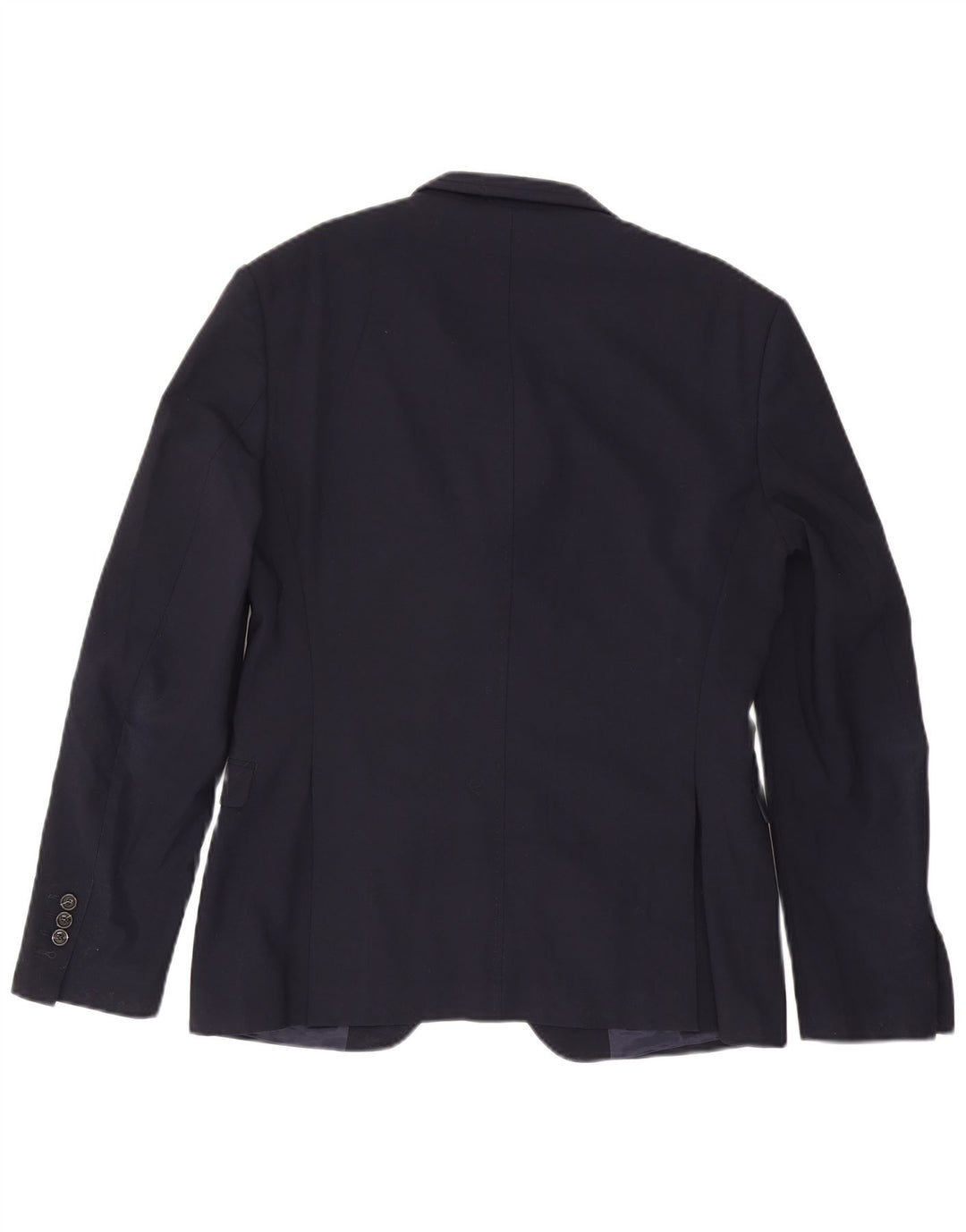 Zara Mens 2 Button Blazer Jacket EU 50 Medium Navy Blue Polyester