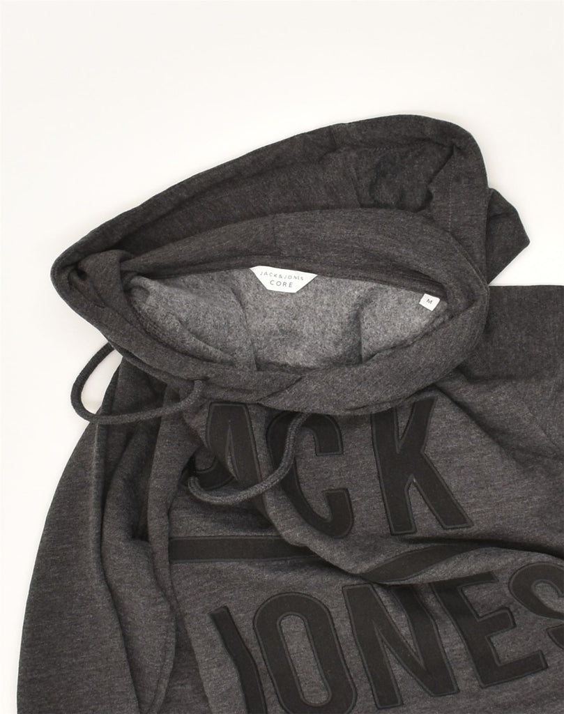 JACK & JONES Mens Graphic Hoodie Jumper Medium Grey Polyester | Vintage Jack & Jones | Thrift | Second-Hand Jack & Jones | Used Clothing | Messina Hembry 