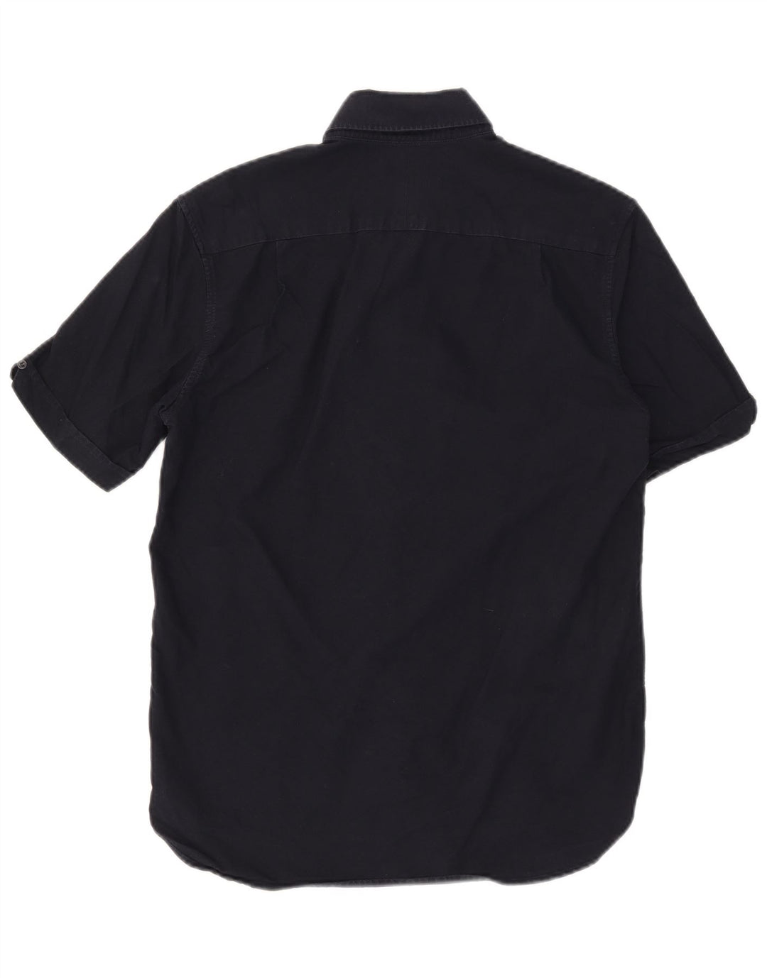 FRED PERRY Mens Short Sleeve Shirt Small Navy Blue Cotton