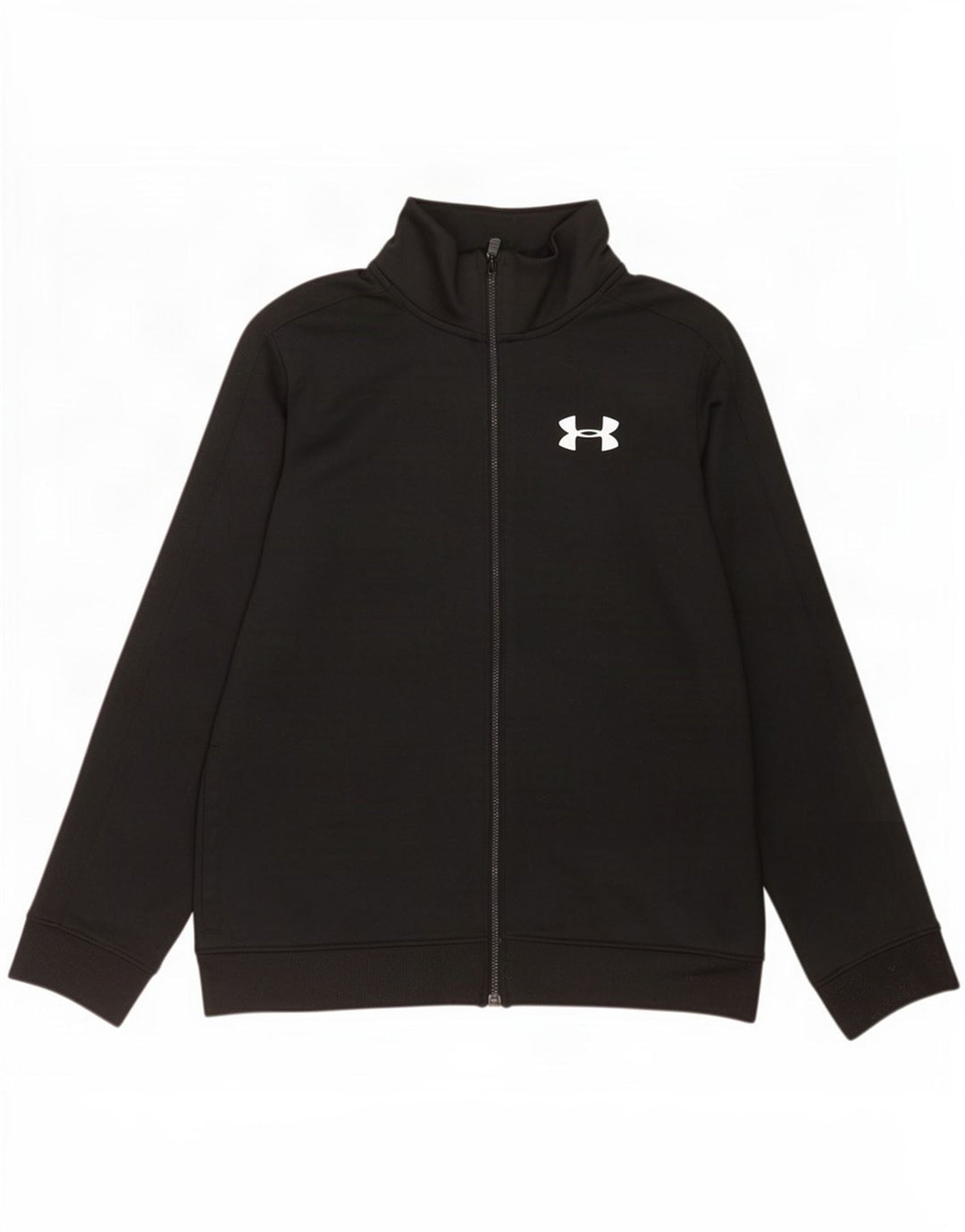 Under Armour Boys Tracksuit Top Jacket 11-12 Years Large Black Polyester