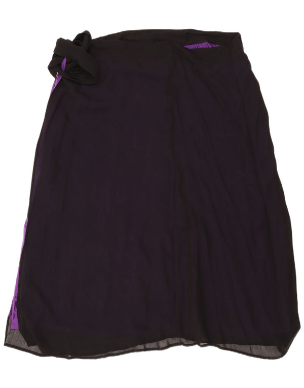 Vintage Womens Wrap Skirt One Size W48 Black Viscose