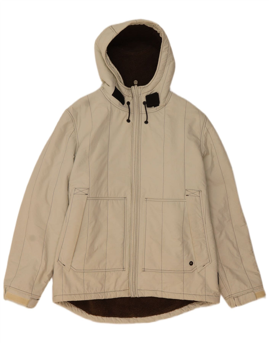 Murphy & Nye Mens Hooded Sherpa Padded Jacket UK 40 Large Beige