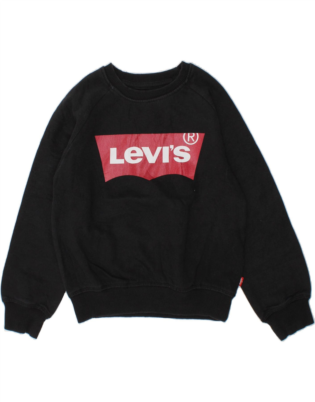 LEVI'S Boys Graphic Sweatshirt Jumper 6-7 Years Small  Black Cotton Vintage Levi's and Second-Hand Levi's from Messina Hembry 