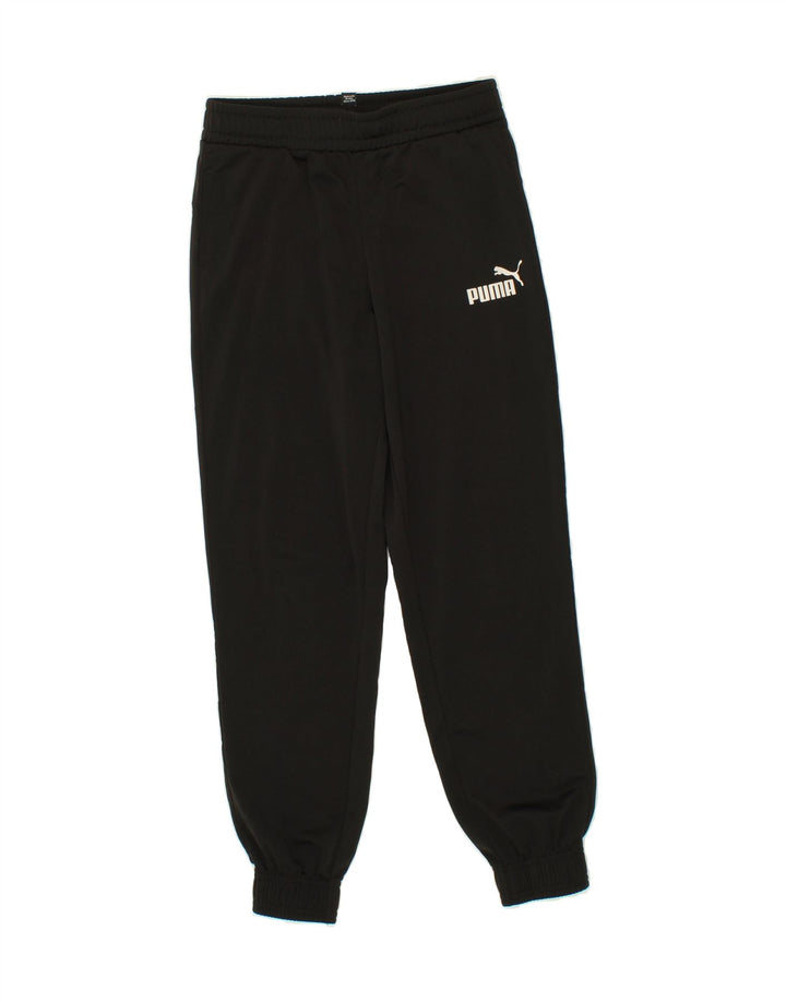 PUMA Boys Tracksuit Trousers Joggers 11-12 Years Black Polyester Vintage Puma and Second-Hand Puma from Messina Hembry 