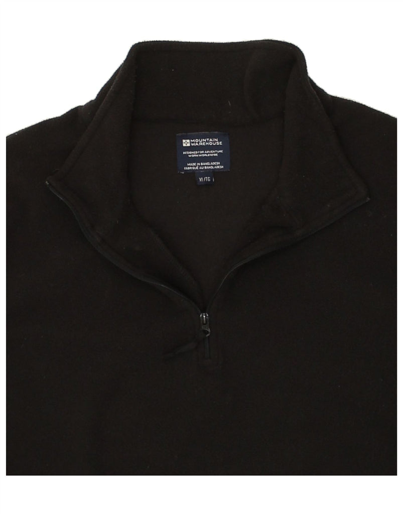 MOUNTAIN WAREHOUSE Womens Zip Neck Fleece Jumper UK 18 XL Black Polyester | Vintage Mountain Warehouse | Thrift | Second-Hand Mountain Warehouse | Used Clothing | Messina Hembry 