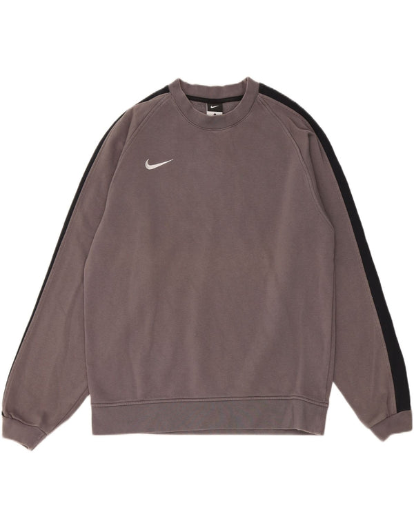 Nike Mens Sweatshirt Jumper Large Grey Colourblock Cotton
