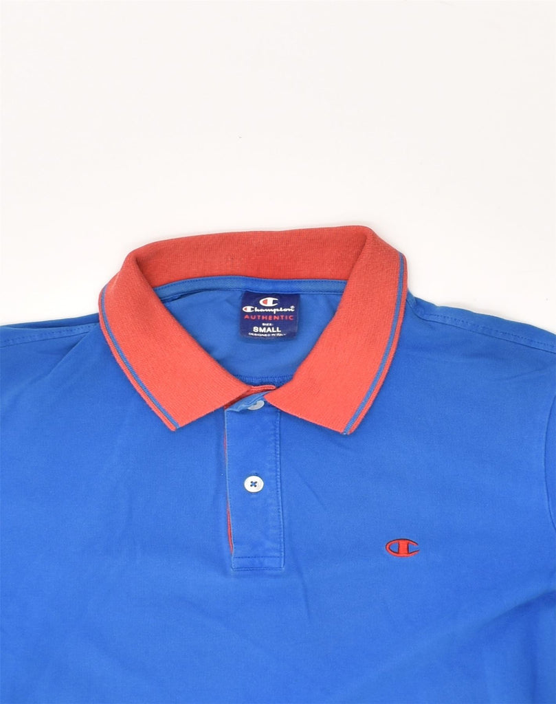 CHAMPION Mens Polo Shirt Small Blue Cotton | Vintage Champion | Thrift | Second-Hand Champion | Used Clothing | Messina Hembry 