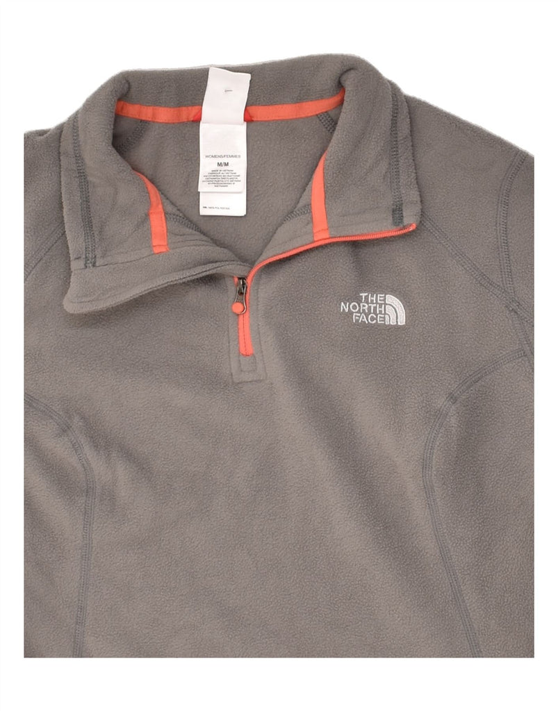 THE NORTH FACE Womens Zip Neck Fleece Jumper UK 14 Medium Grey Polyester | Vintage The North Face | Thrift | Second-Hand The North Face | Used Clothing | Messina Hembry 