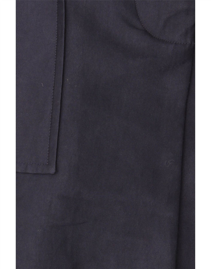 Zara Womens Overcoat UK 14 Medium Navy Blue Cotton