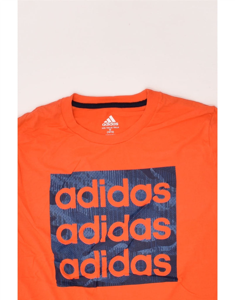 ADIDAS Boys Graphic T-Shirt Top 10-11 Years Medium Orange Cotton | Vintage Adidas | Thrift | Second-Hand Adidas | Used Clothing | Messina Hembry 