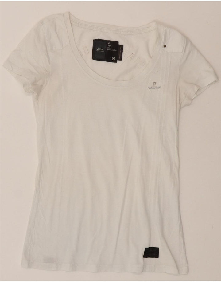 G-STAR Womens T-Shirt Top UK 12 Medium White Cotton Vintage G-Star and Second-Hand G-Star from Messina Hembry 