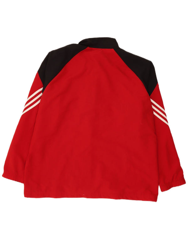Adidas Mens Tracksuit Top Jacket 2XL Red Colourblock Polyester