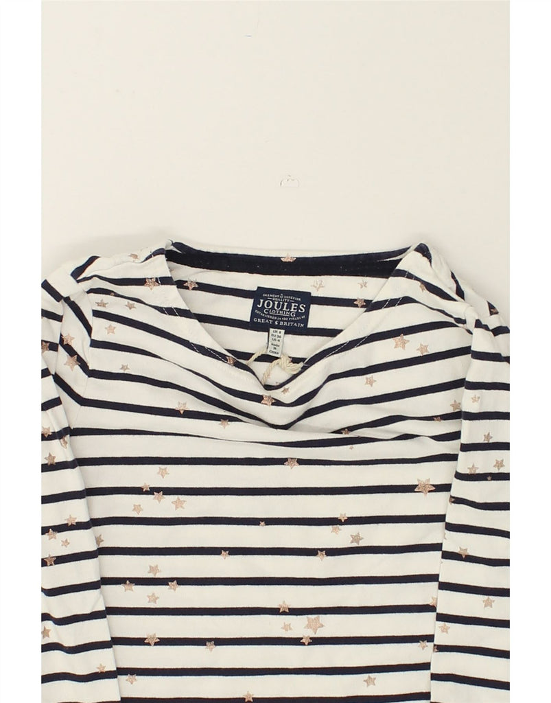 JOULES Womens Top Long Sleeve UK 8 Small White Striped Cotton | Vintage Joules | Thrift | Second-Hand Joules | Used Clothing | Messina Hembry 