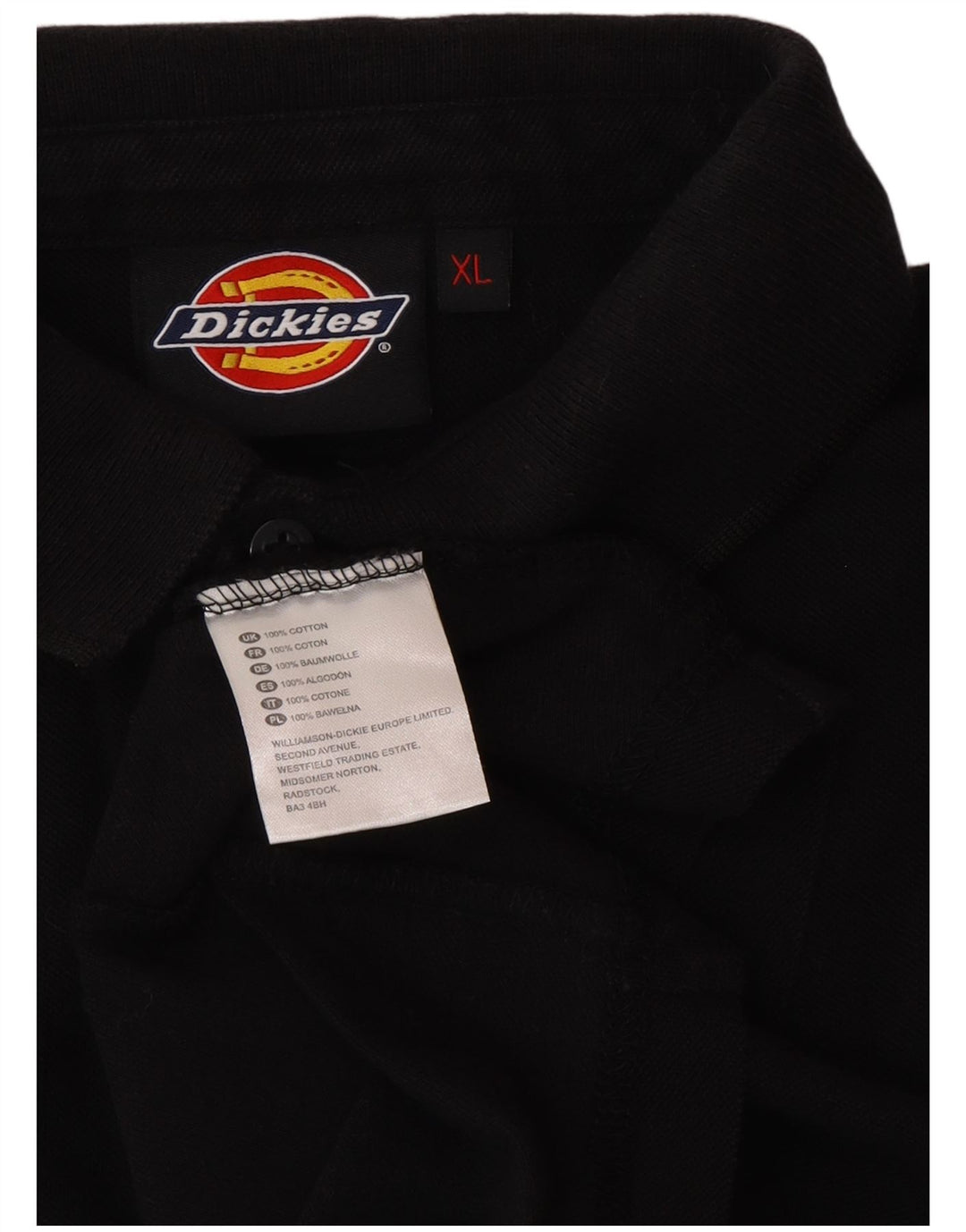 DICKIES Mens Graphic Polo Shirt XL Black Cotton