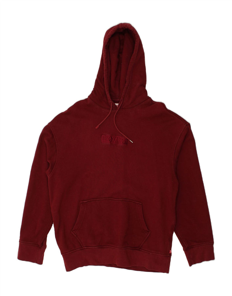 LEVI'S Mens Graphic Hoodie Jumper Large Maroon Cotton | Vintage Levi's | Thrift | Second-Hand Levi's | Used Clothing | Messina Hembry 