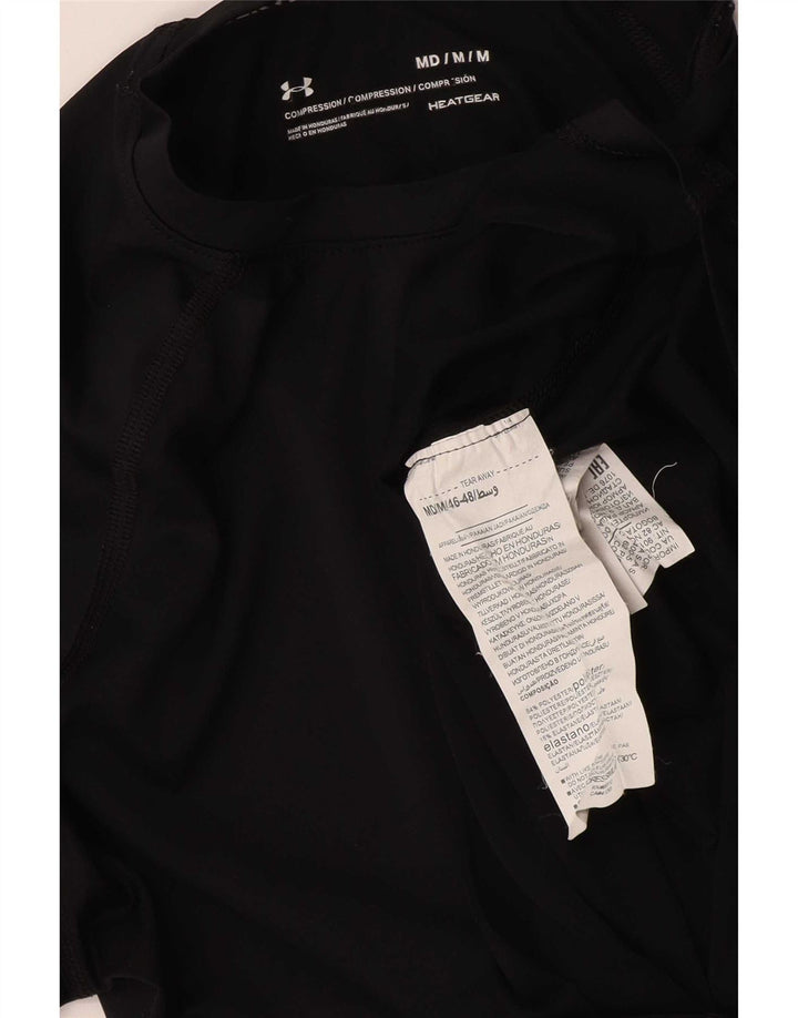 Under Armour Mens Compression T-Shirt Top Medium Black Polyester