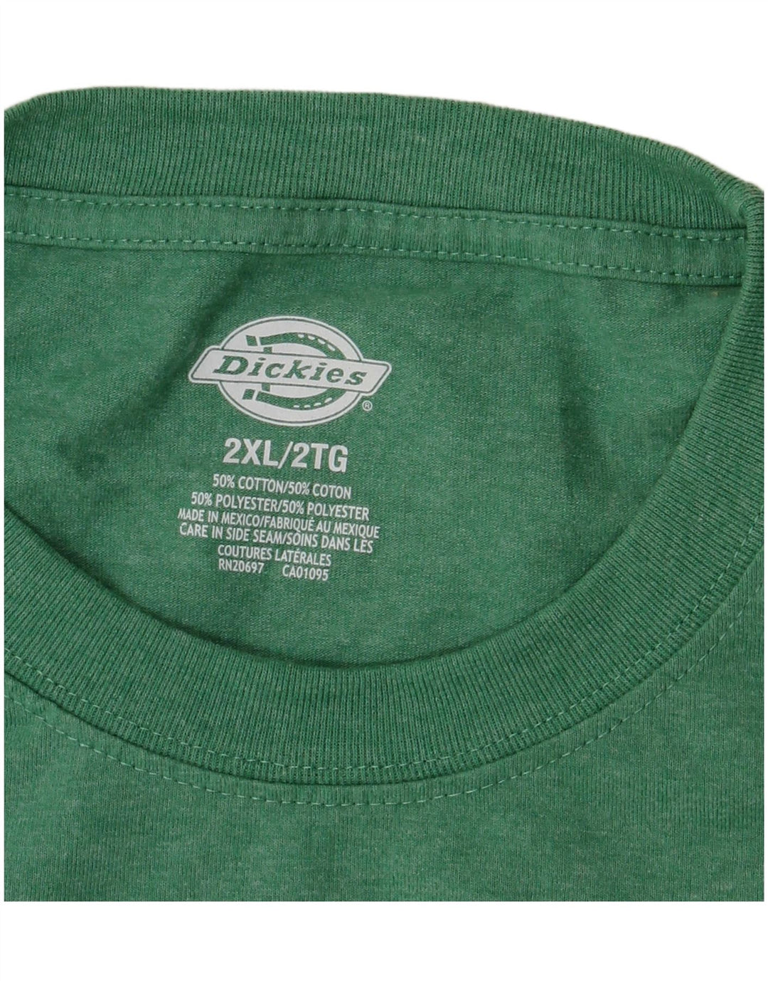 Dickies Mens T-Shirt Top 2XL Green Cotton