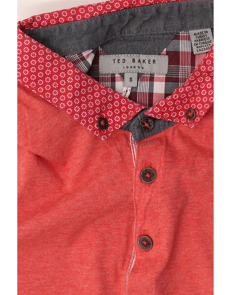 TED BAKER Mens London Polo Shirt Size 5 XL Orange Cotton Vintage Ted Baker and Second-Hand Ted Baker from Messina Hembry 