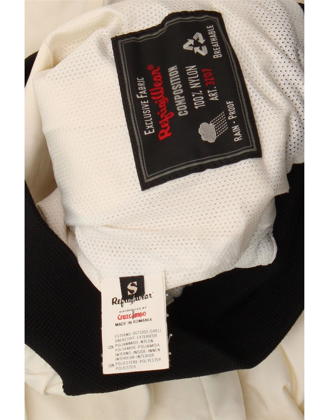 Refrigiwear Womens Oversized Bomber Jacket UK 10 Small White Colourblock