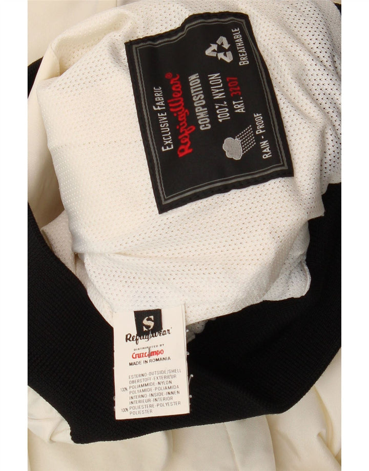 Refrigiwear Womens Oversized Bomber Jacket UK 10 Small White Colourblock