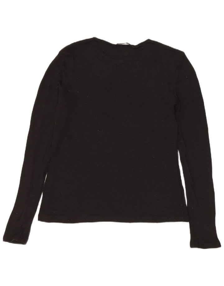 ZARA Womens Boat Neck Jumper Sweater UK 12 Medium Black Viscose