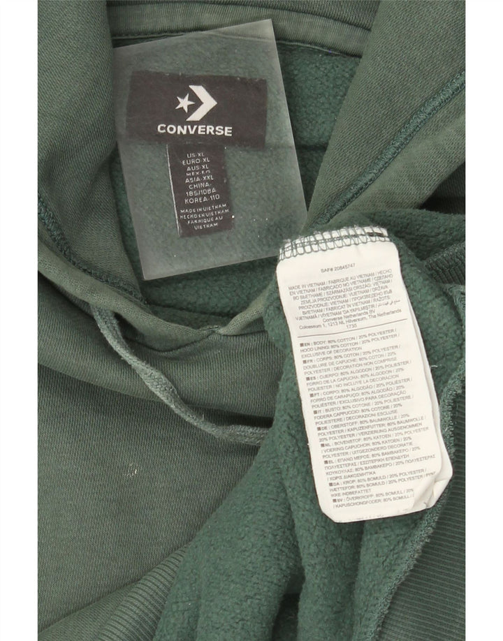 Converse Mens Hoodie Jumper XL Green Cotton