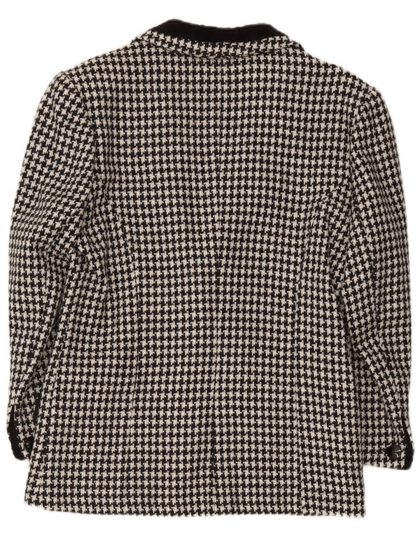 Egoiste Womens Blazer Jacket UK 14 Medium Black Houndstooth Classic