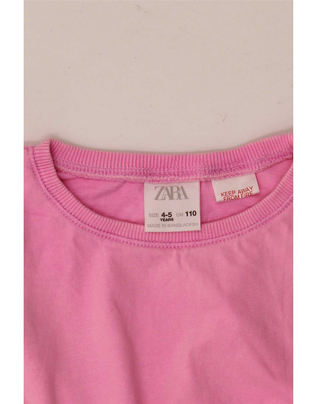 Zara Girls T-Shirt Top 4-5 Years Pink
