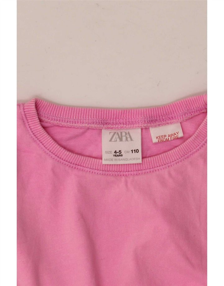 Zara Girls T-Shirt Top 4-5 Years Pink