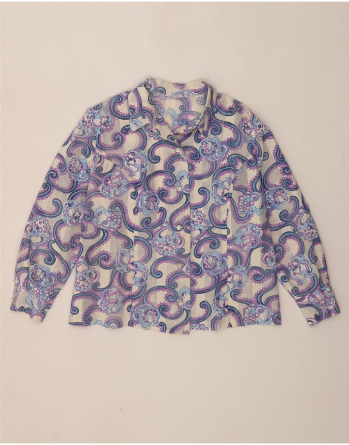 VINTAGE Womens Shirt EU 48 2XL Purple Paisley Vintage Vintage and Second-Hand Vintage from Messina Hembry 
