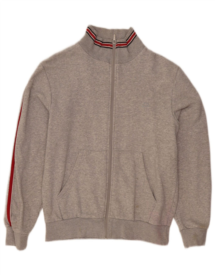 Ellesse Womens Tracksuit Top Jacket UK 10 Small Grey Flecked Cotton