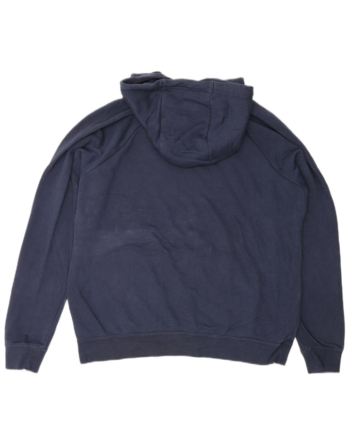 Nike Womens Hoodie Jumper UK 14 Medium Navy Blue Cotton