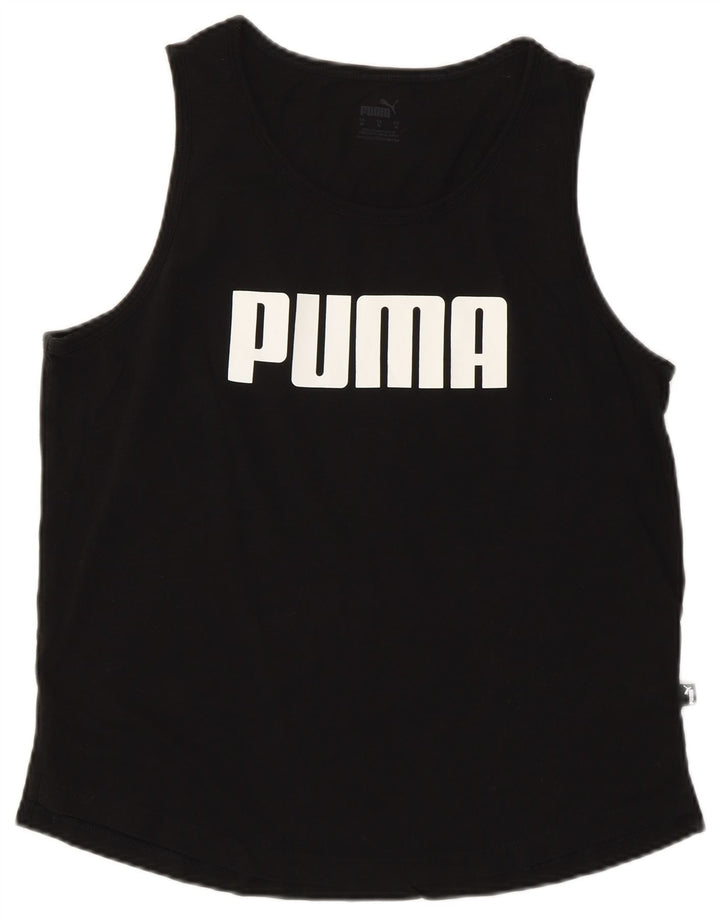 Adidas Womens Graphic Vest Top UK 14 Medium Black Cotton